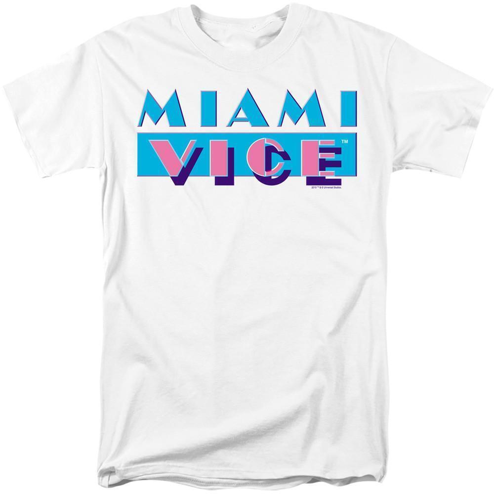 Miami Vice Logo Adult 181 T Shirt White